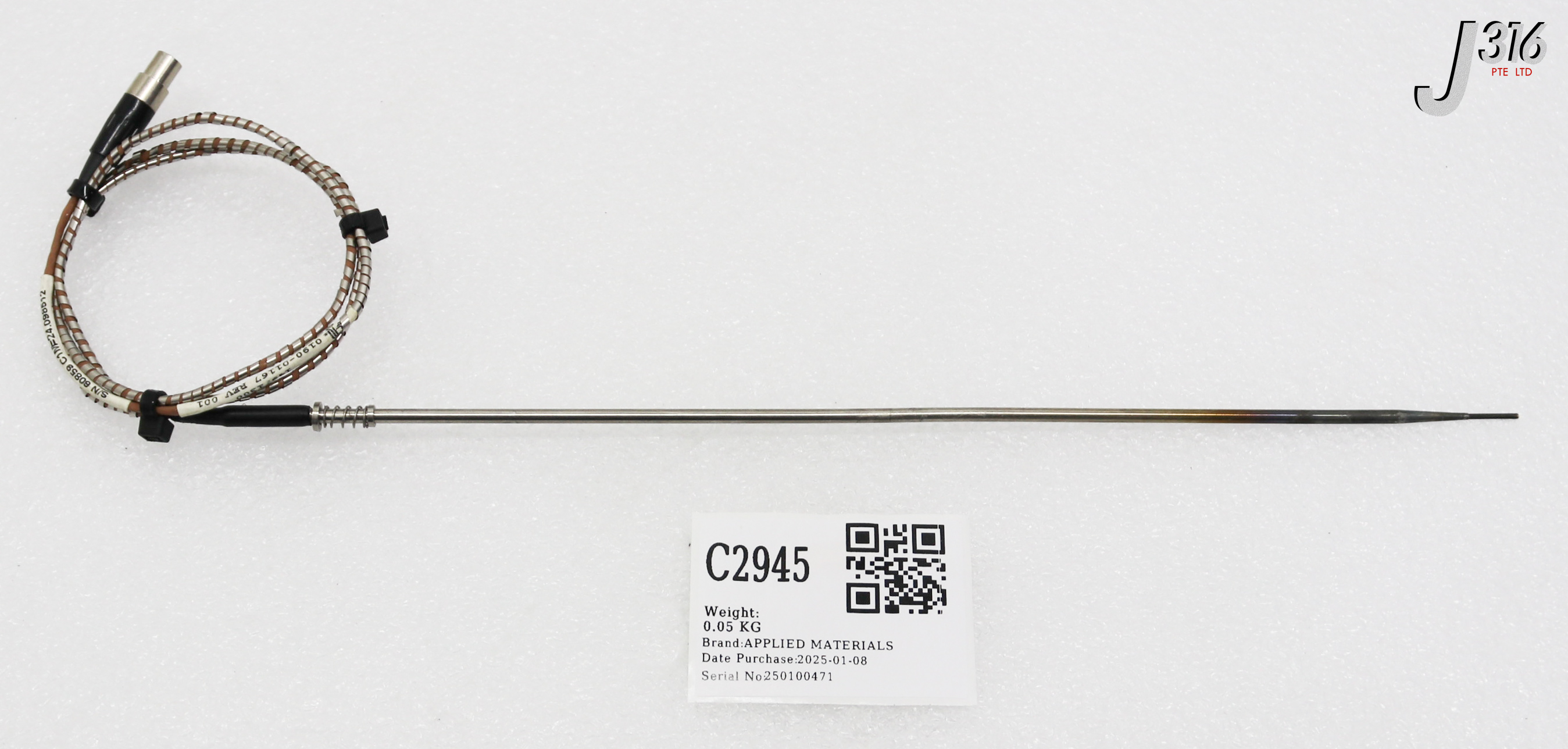 C2945 APPLIED MATERIALS THERMOCOUPLE ASSY, XZ CONSOLIDATED HEATER 0190-01167
