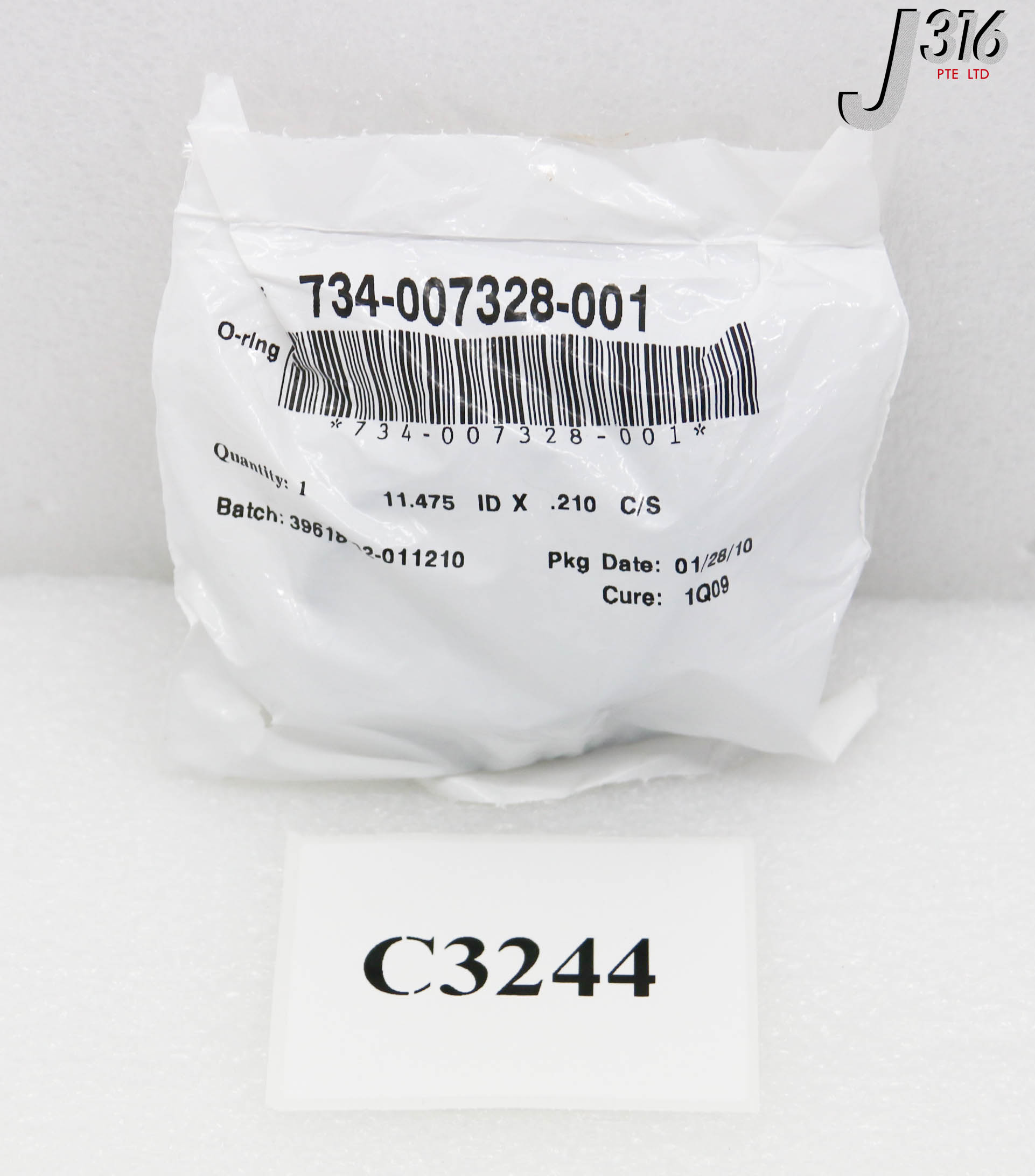 C3244 LAM RESEARCH O-RING, 11.475 ID X .210 C/S, VITON (NEW) 734-007328-001