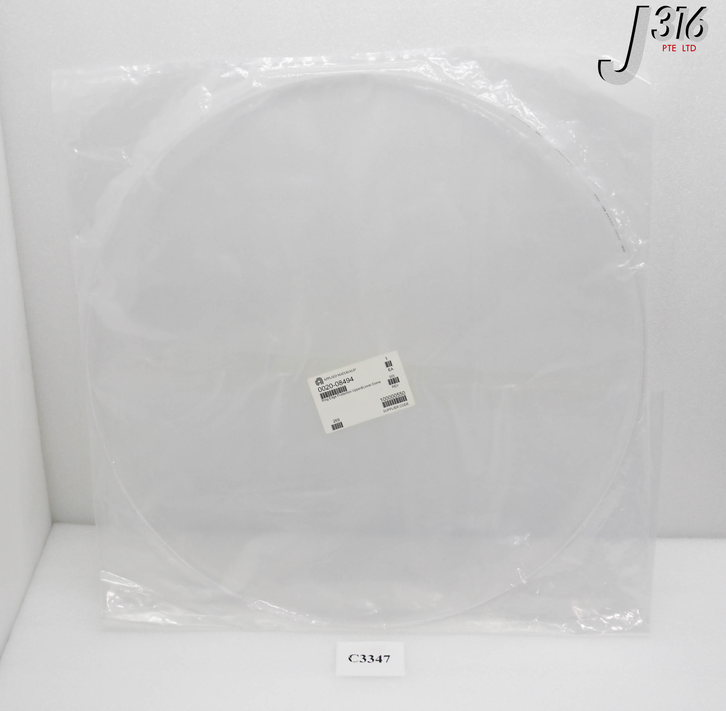 C3347 APPLIED MATERIALS RING, EDGE PROTECTOR, UPPER & LOWER DOME (NEW) 0020-08494