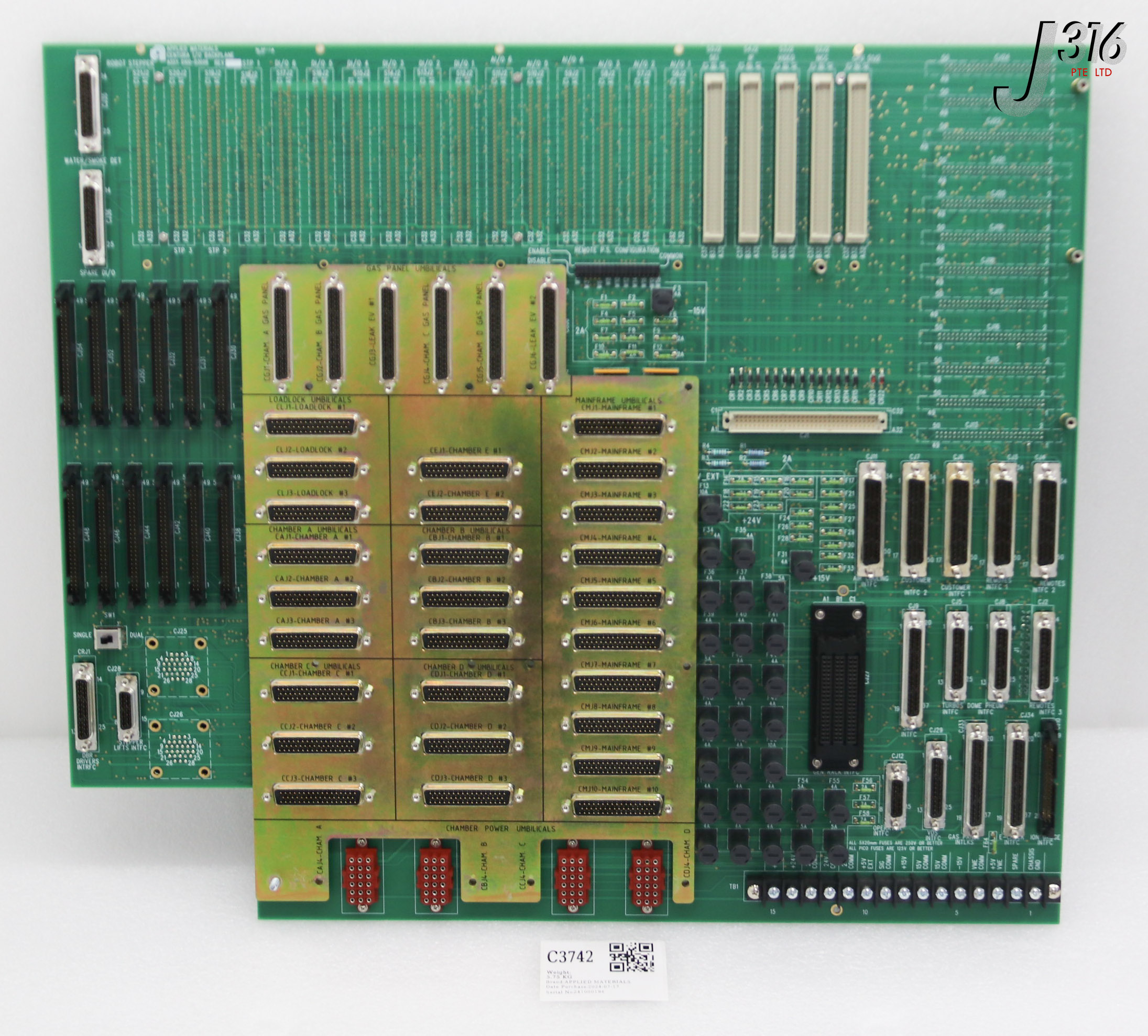 C3742 APPLIED MATERIALS PCB, CENTURA I/O BACKPLANE (NEW) 0100-03056