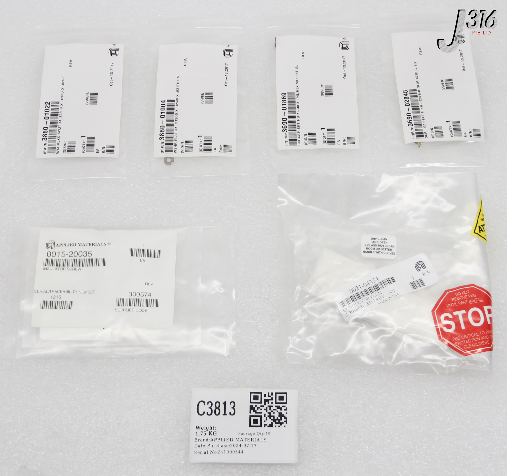 C3813 APPLIED MATERIALS KIT, HTHU-ALUMINIUM CP-1X (NEW) HTHU-AL-1