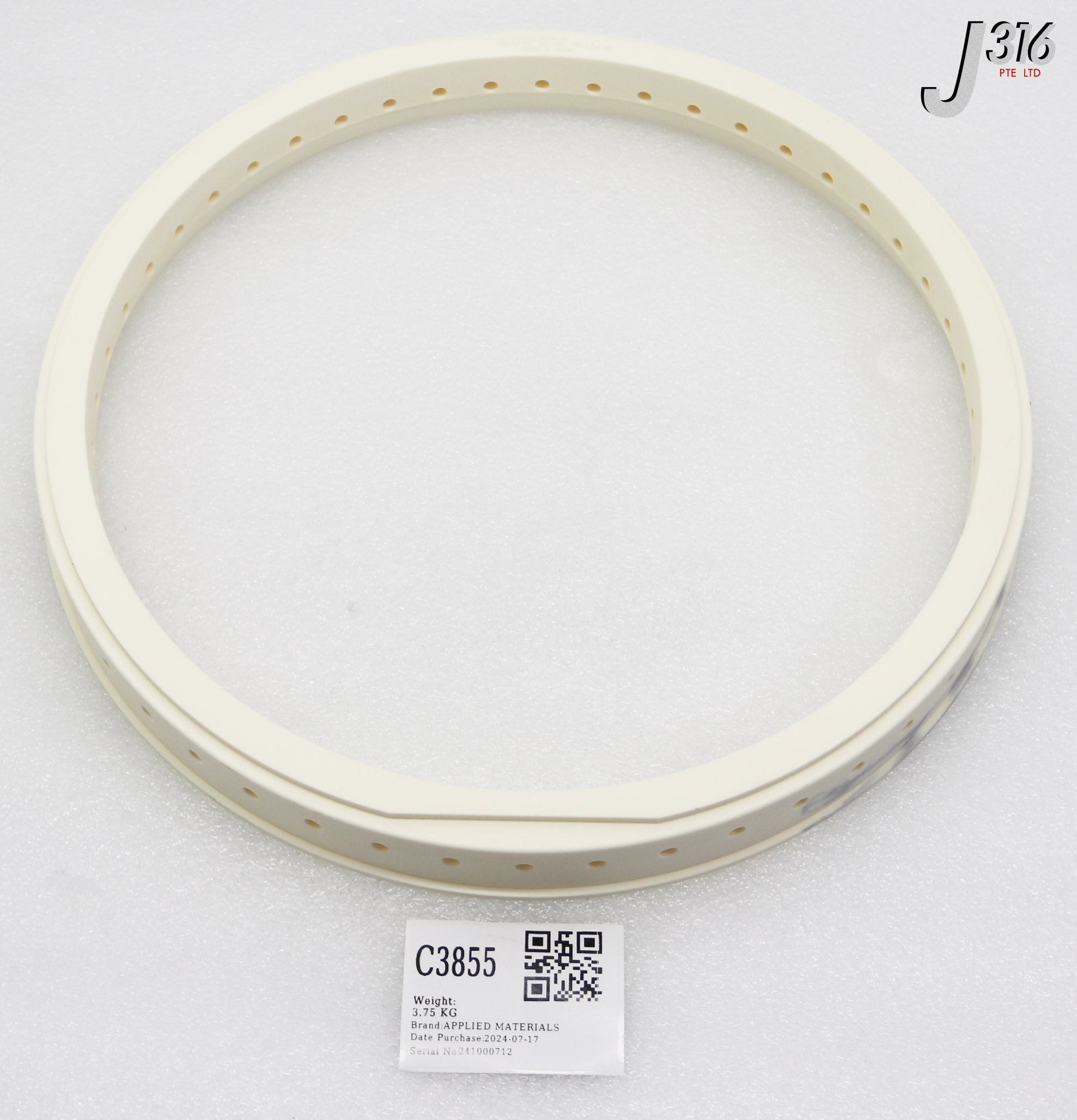 C3855 APPLIED MATERIALS PUMPING LINER, TOP, PRODUCER SE 0200-03405