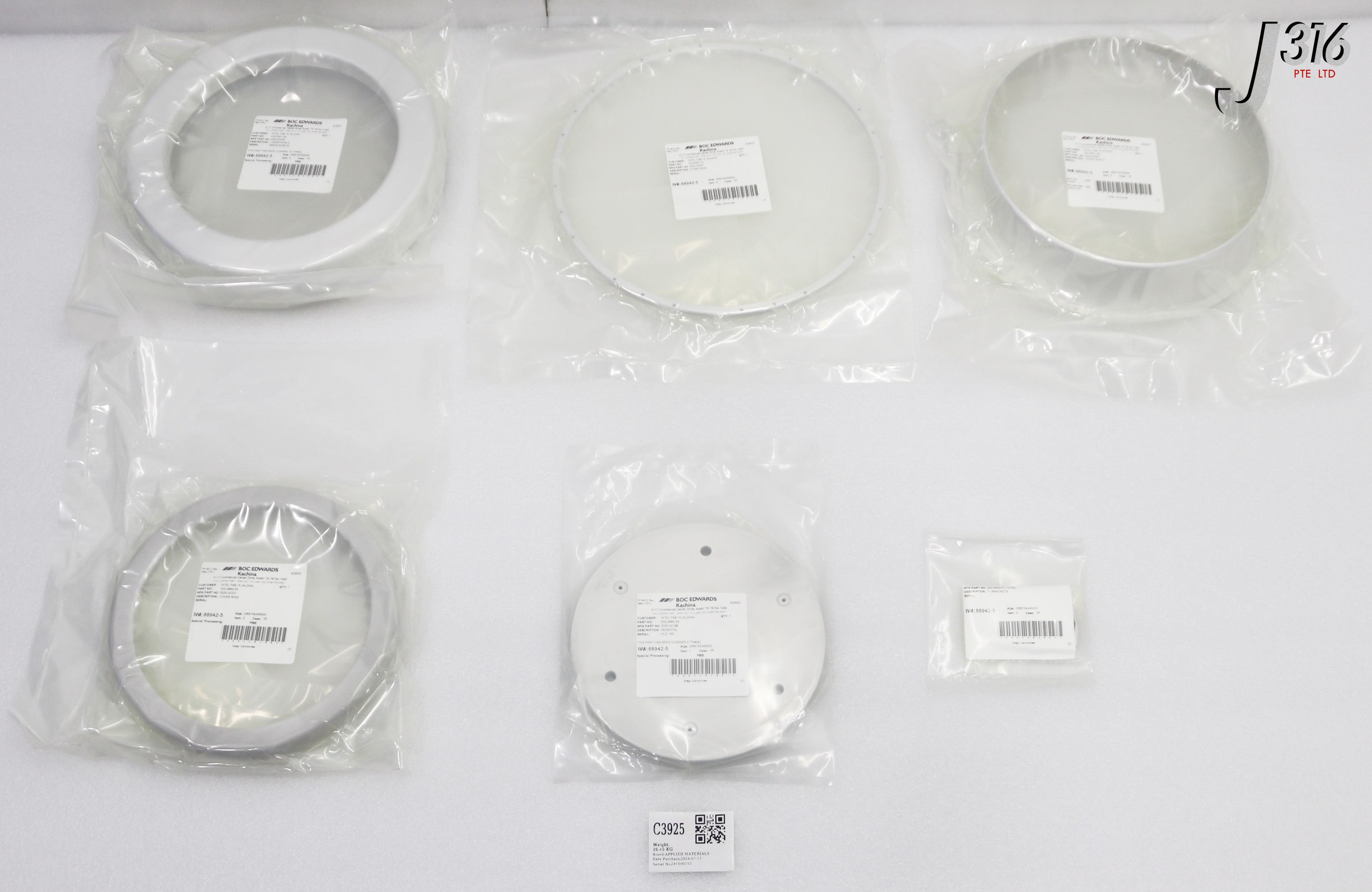 C3925 APPLIED MATERIALS PROCESS SHIELD, KIT, 233-5501-23 (NEW) 0020-23043