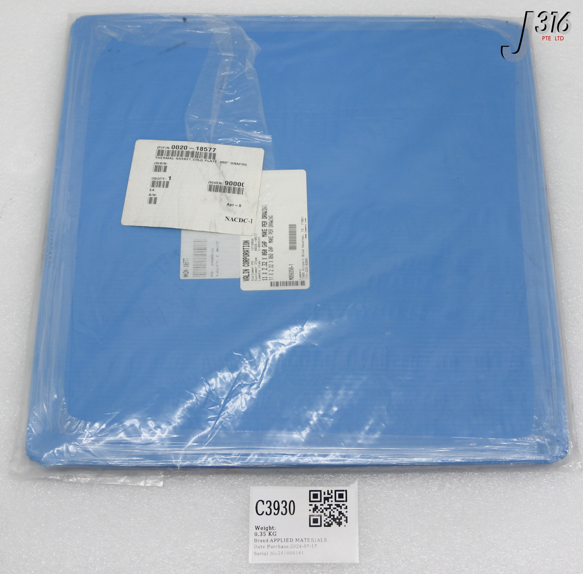 C3930 APPLIED MATERIALS THERMAL GASKET COLD PLATE .060 GRAFOIL (NEW) 0020-18577