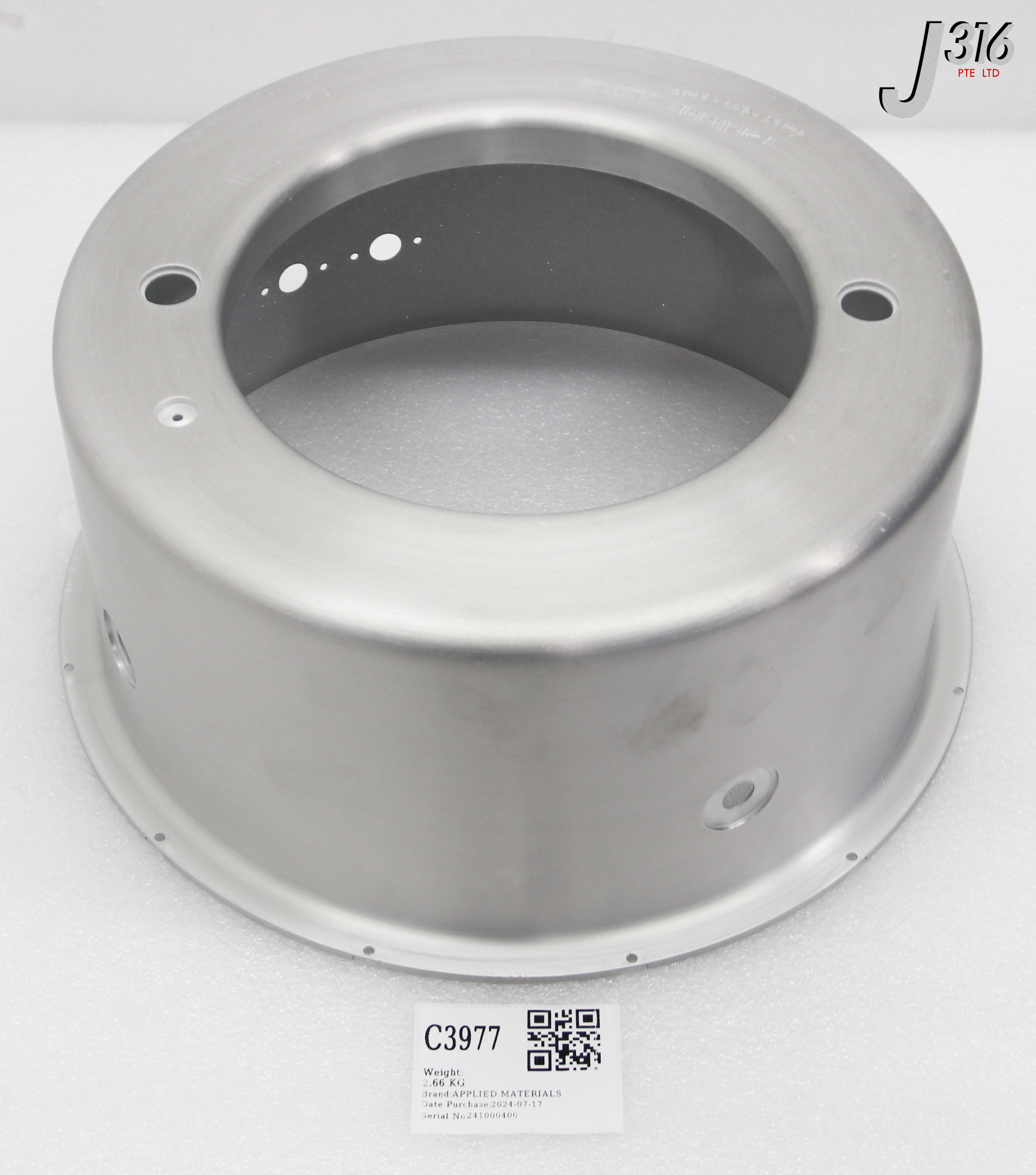 C3977 APPLIED MATERIALS SHIELD 8 CLMPD .190THK AL 3 SPRTS VECT 0020-29346