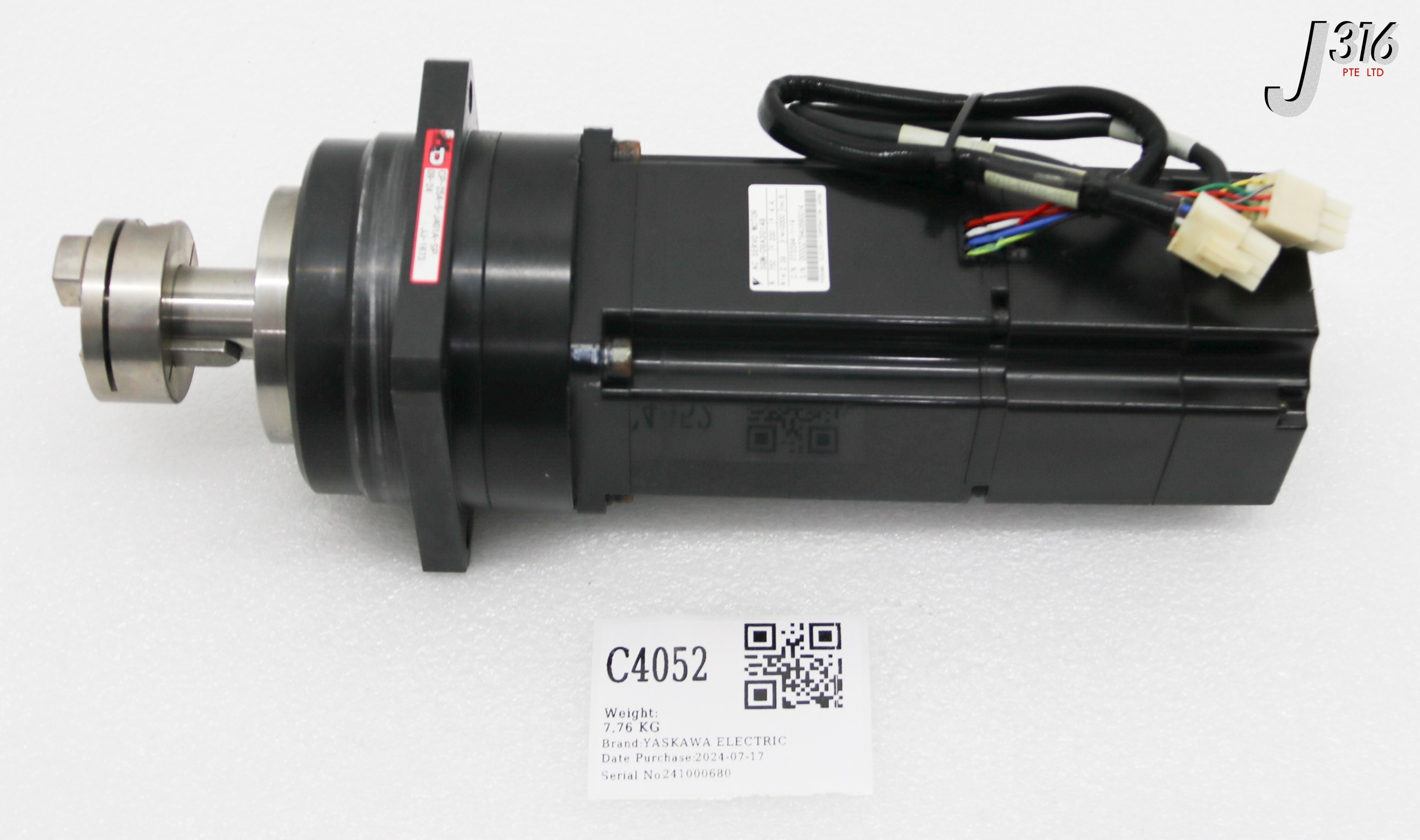 C4052 YASKAWA ELECTRIC AC SERVO MOTOR 750W W/ GEARHEAD CP-25A-5-J401A-SP SGM-08A3G14B