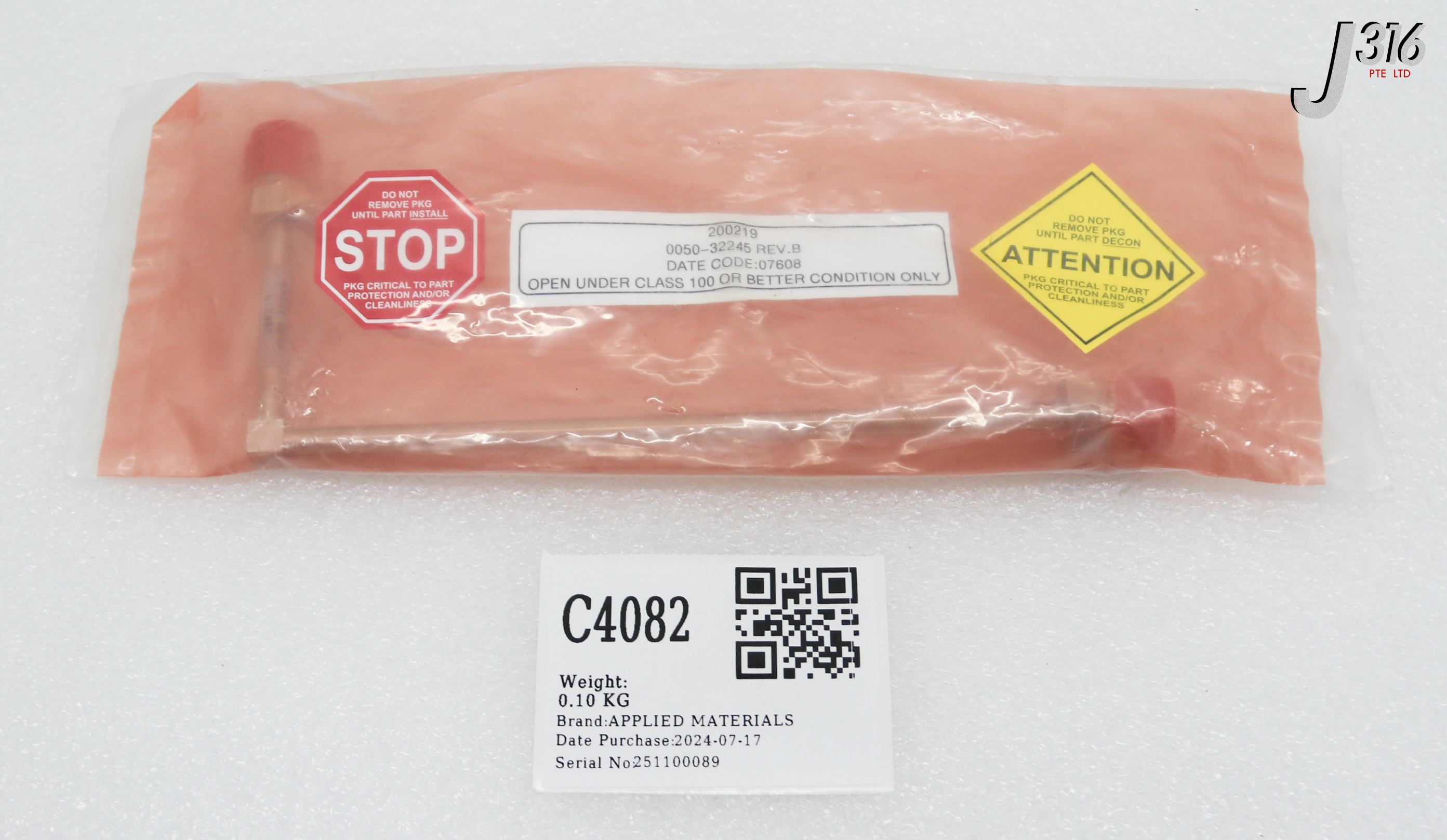 C4082 APPLIED MATERIALS LINE LONG L (NEW) 0050-32245