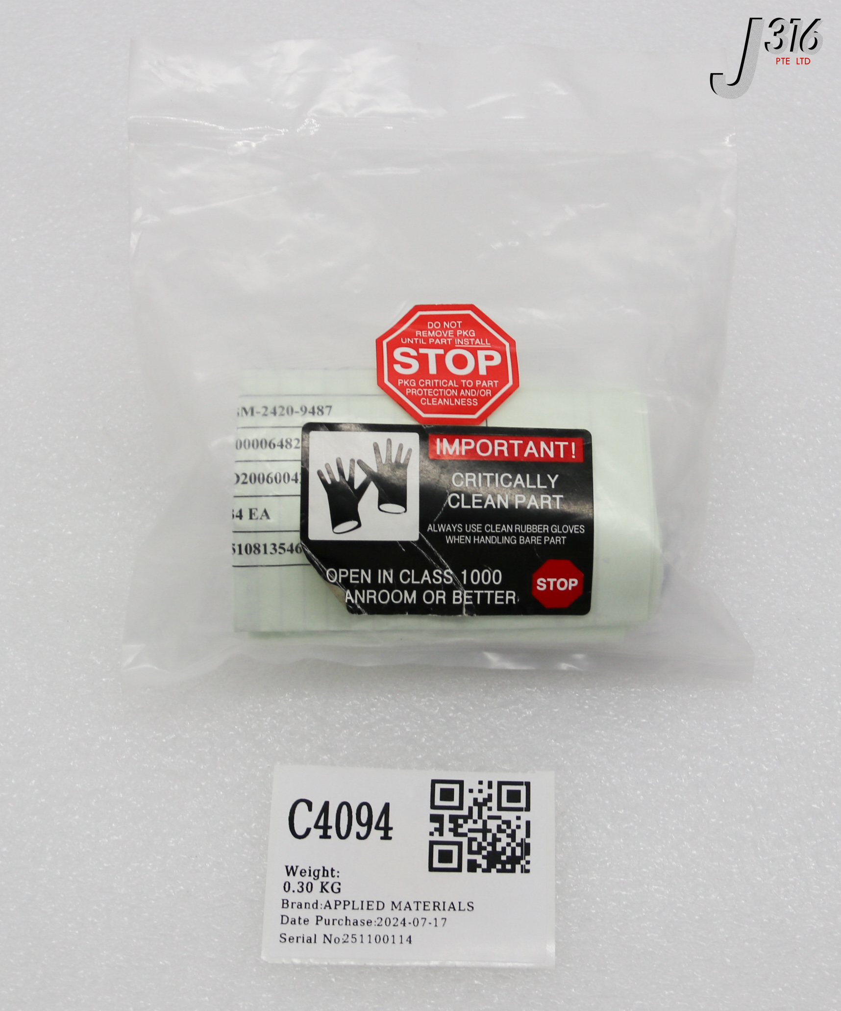 C4094 APPLIED MATERIALS BELLOWS FINGER LIFT, HASTALLOY PRODUCER (NEW) 0040-39946