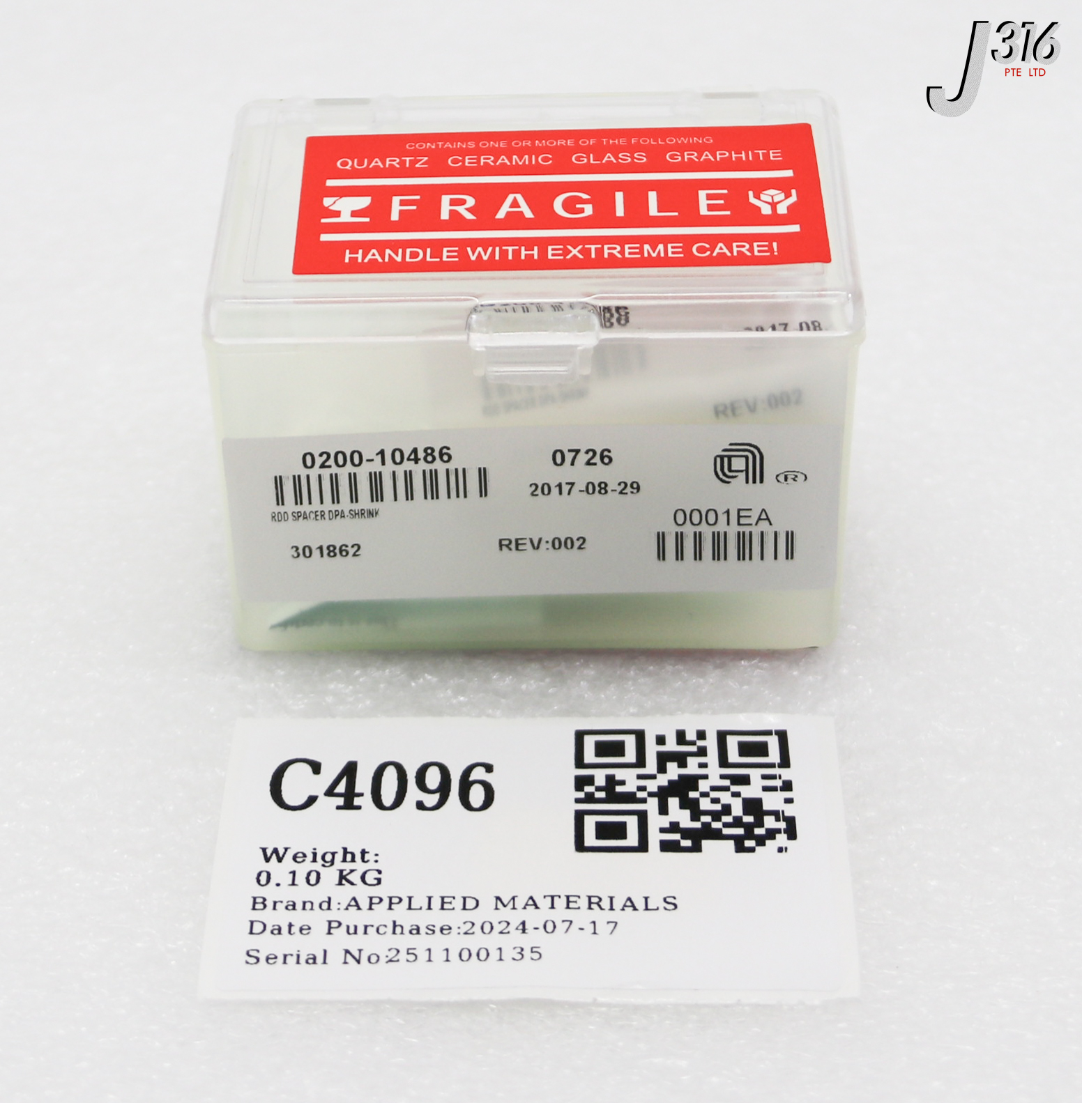 C4096 APPLIED MATERIALS ROD SPACER DPA-SHRINK (NEW) 0200-10486