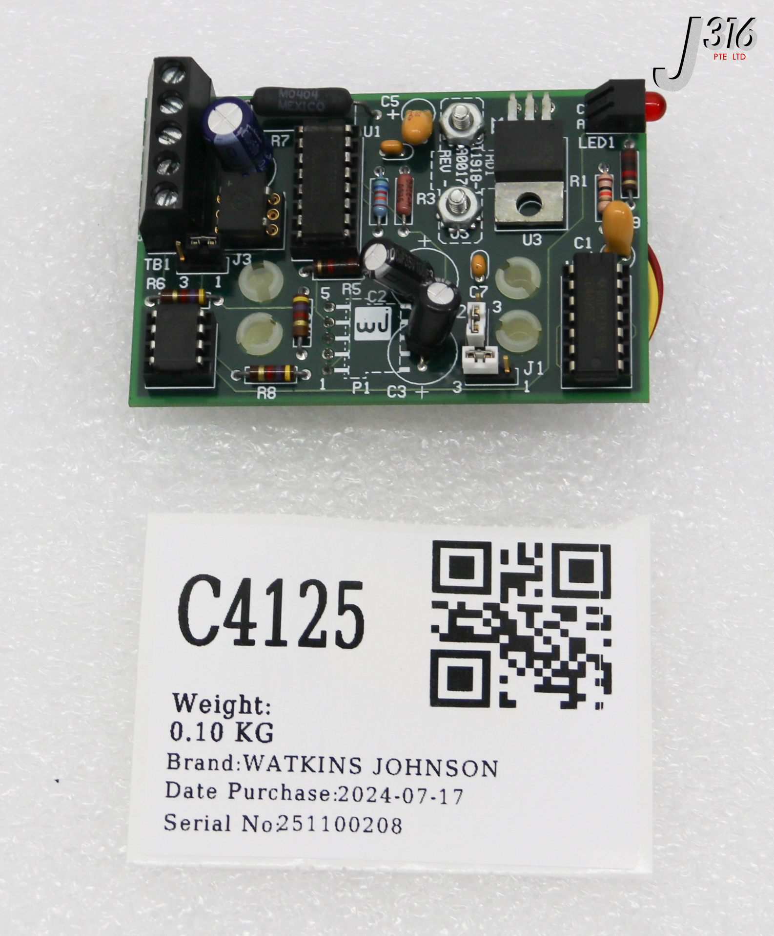 C4125 WATKINS JOHNSON PCB, TOROIDAL SENSOR, 11918-1, A00178 911919-001