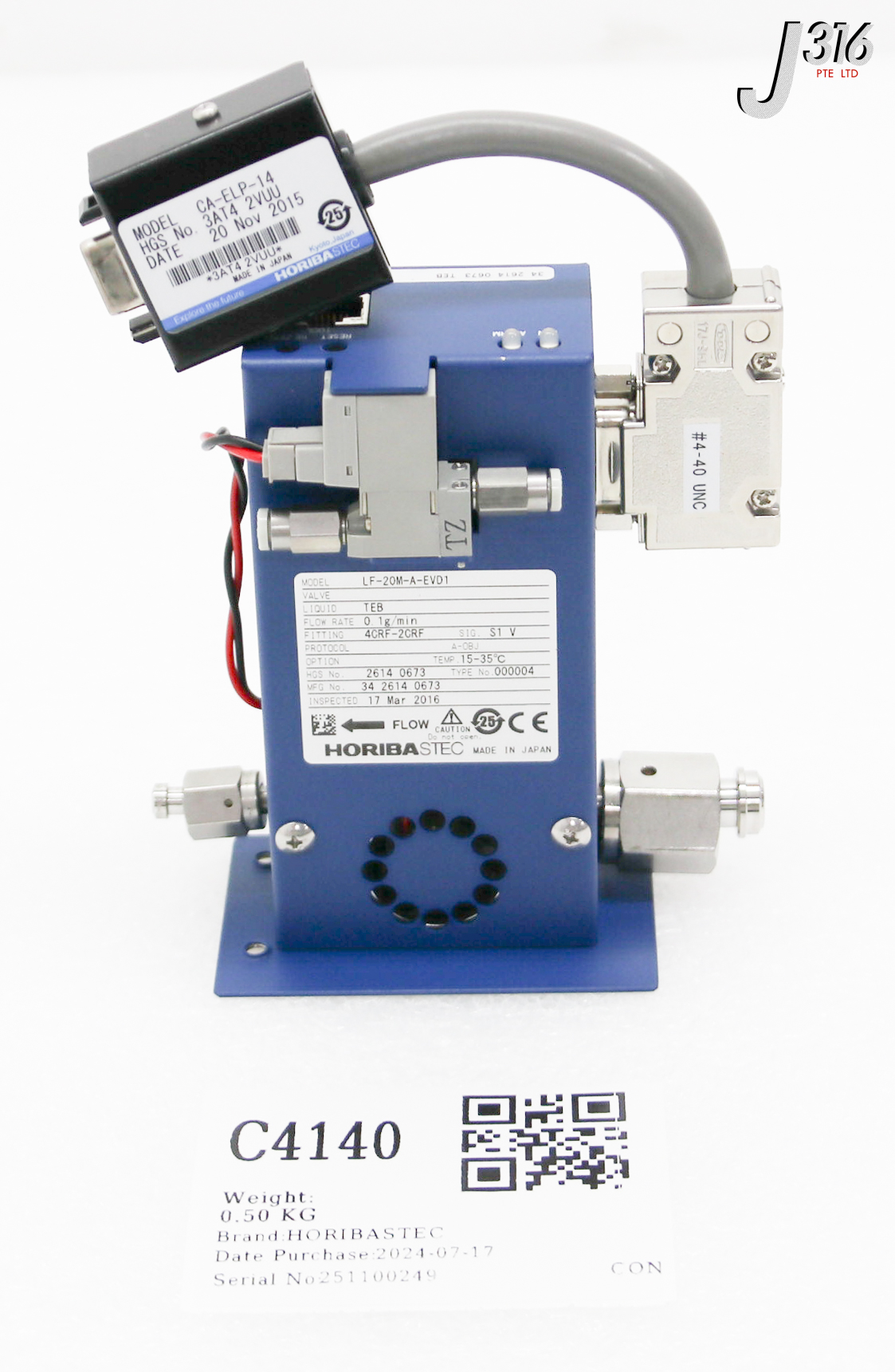 C4140 HORIBASTEC LIQUID FLOW CONTROLLER, CA-ELP-14 LF-20M-A-EVD1