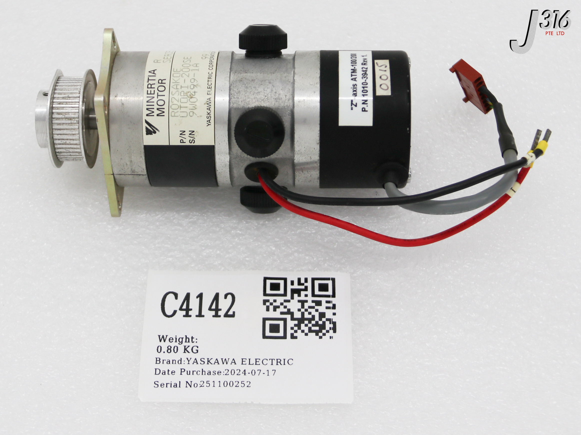 C4142 YASKAWA ELECTRIC MINERTIA MOTOR R02SAK0E UTOPI-200SE