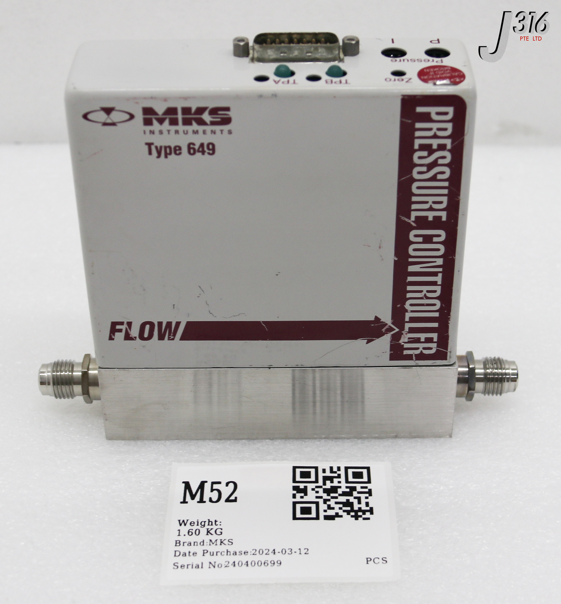 M52 MKS MFC, PRESSURE CONTROLLER, TYPE 649 649A21T11CAFR-S