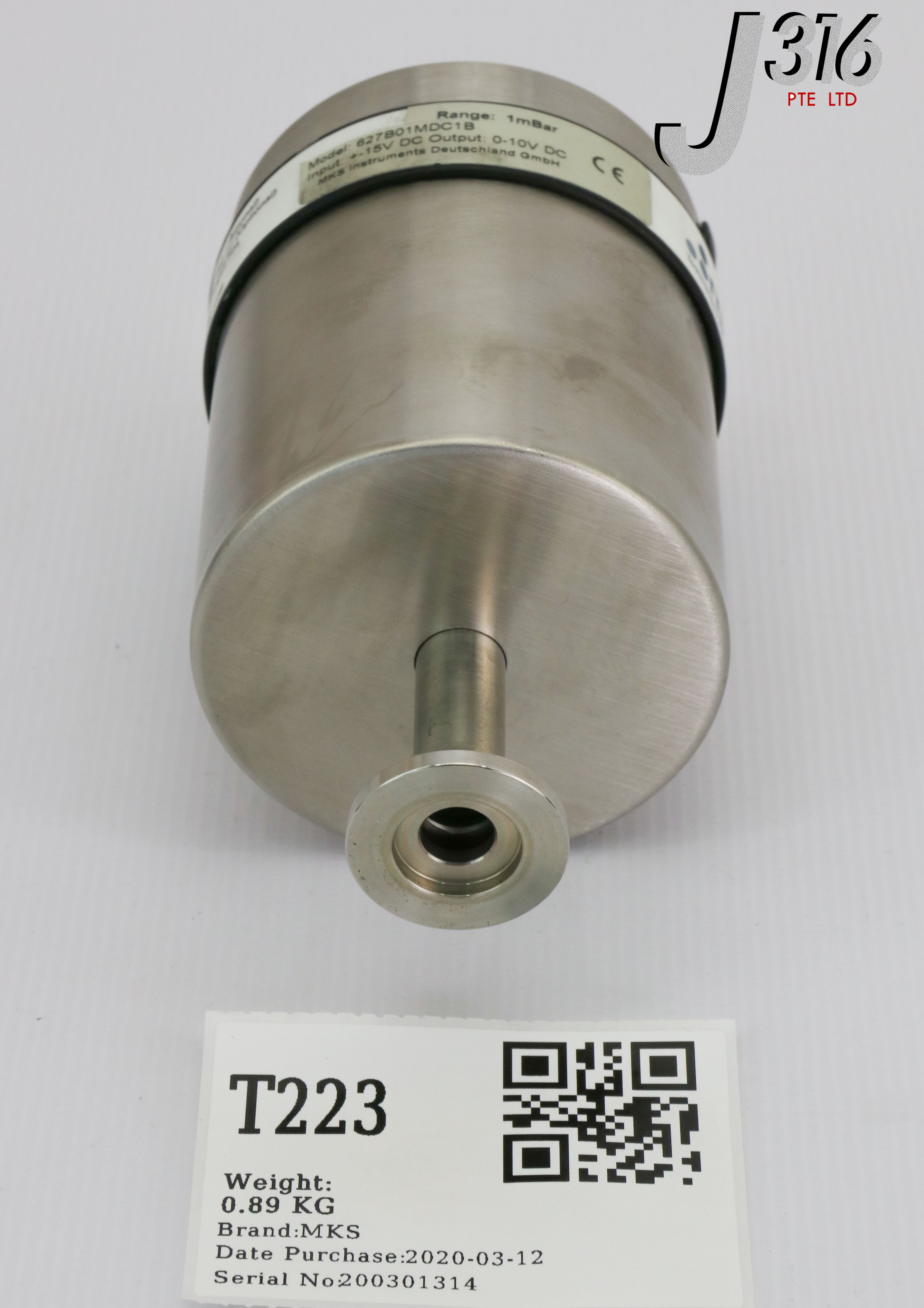 T223 MKS BARATRON CAPACITANCE MANOMETER, 1MBAR 627B01MDC1B