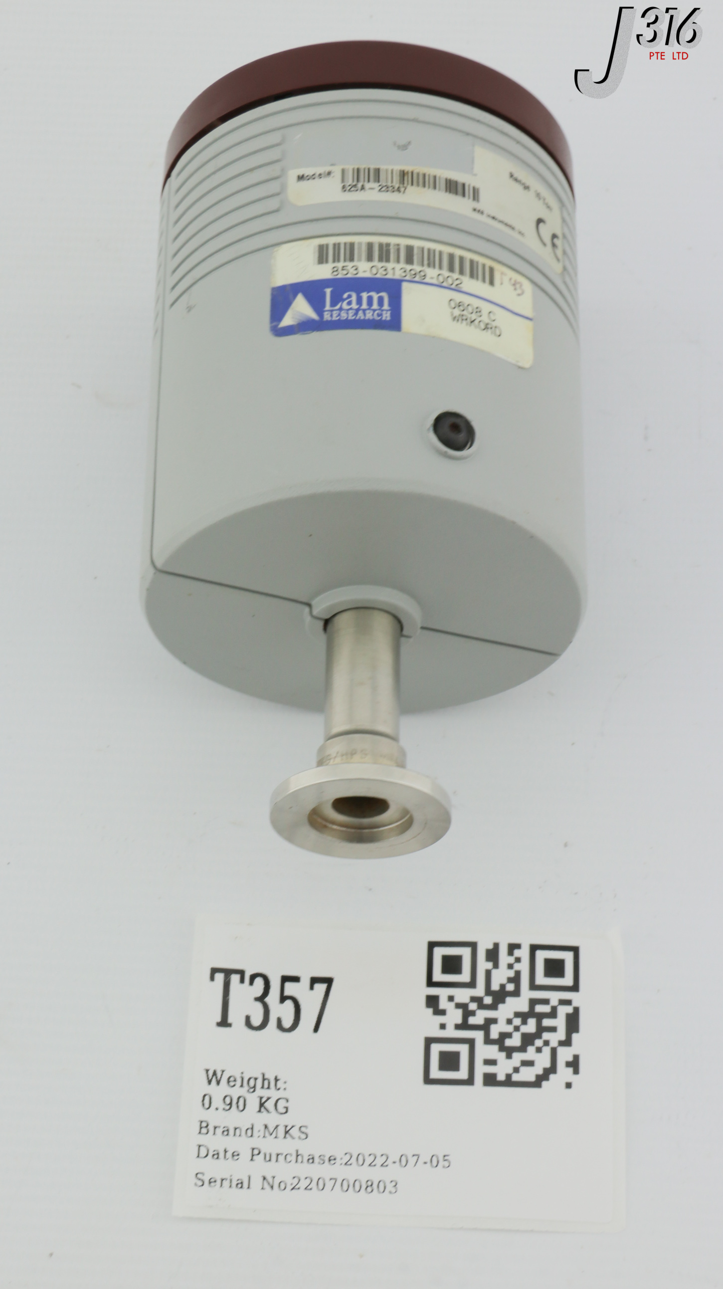 T357 MKS BARATRON CAPACITANCE MANOMETER, TYPE 625, 10 TORR, LAM 853-031399-002 625A-23347