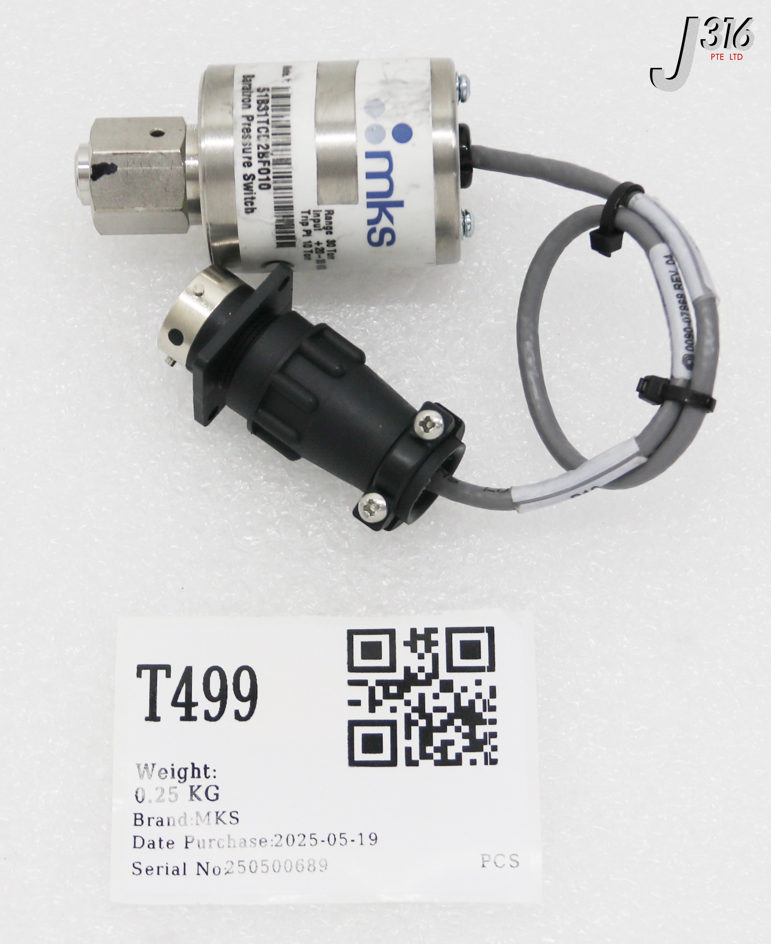 T499 MKS BARATRON PRESSURE SWITCH, RANGE: 30 TORR 51B31TCD2BF010