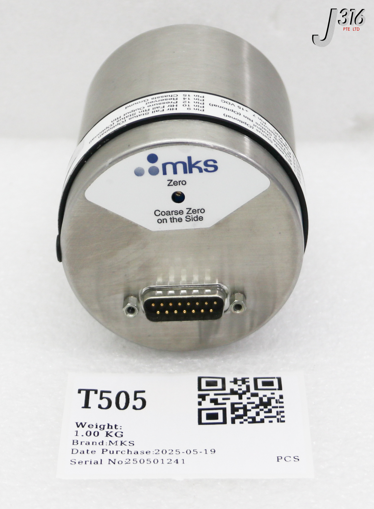 T505 MKS BARATRON CAPACITANCE MANOMETER, RANGE: 1 TORR 627B01TBC1B