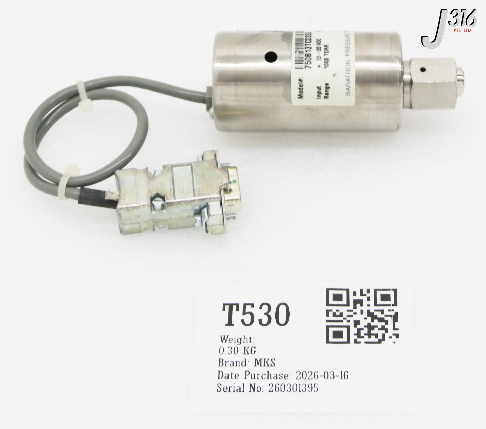 T530 MKS BARATRON PRESSURE TRANSDUCER 750B13TCD2GG